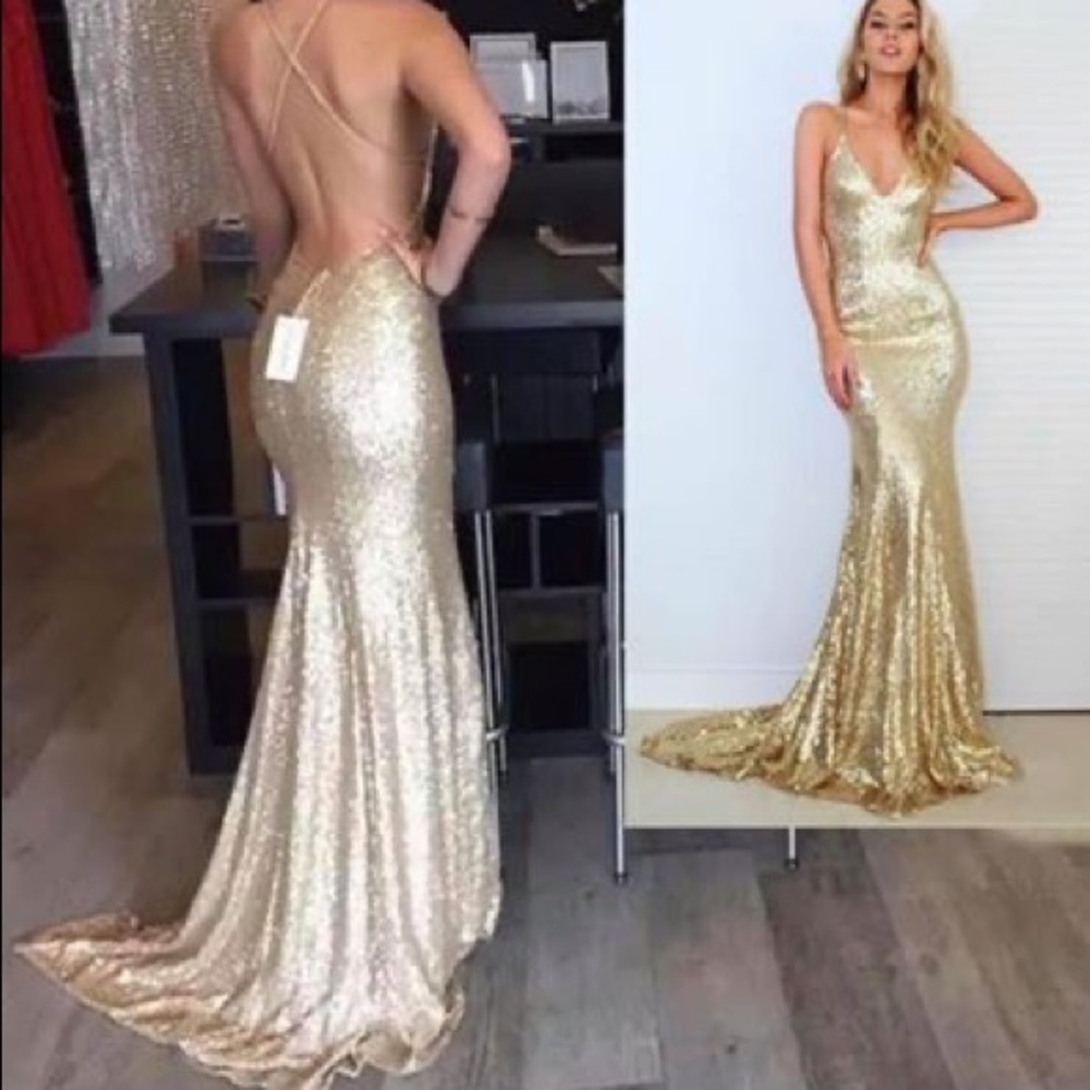 Gold Sequin Formal/Dress NWOT